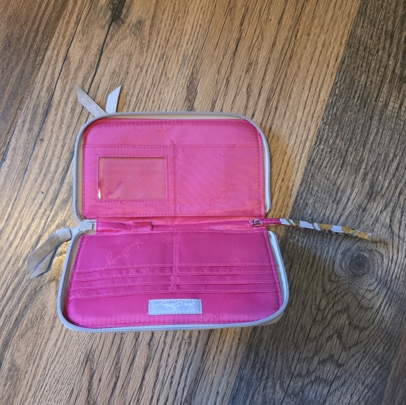 Vera Bradley BUNDLE Tote & Bi-Fold Wallet "Tea Garden" Pink Floral - Picture 4 of 8